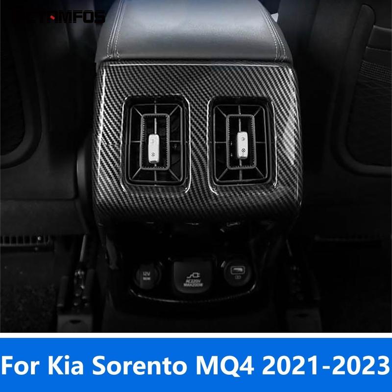 For Kia Sorento MQ4 - Carbon Fiber Armrest Box Rear Air Condition Vent Outlet Cover Trim Frame Interior Accessories