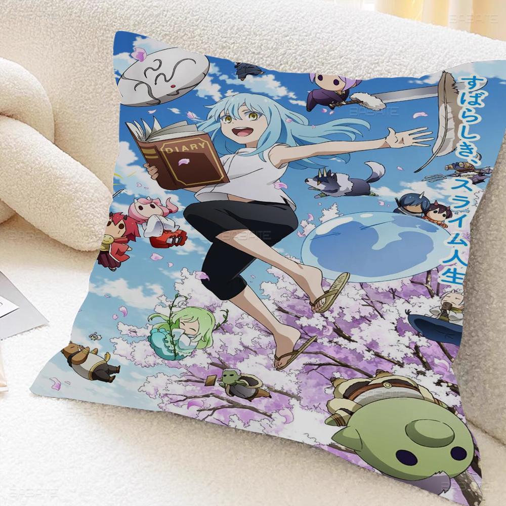 Anime Tensei Shitara Slime Datta Ken Cushion Cover Decorative Pillow Sofa Home Decor Case Pillow Cases