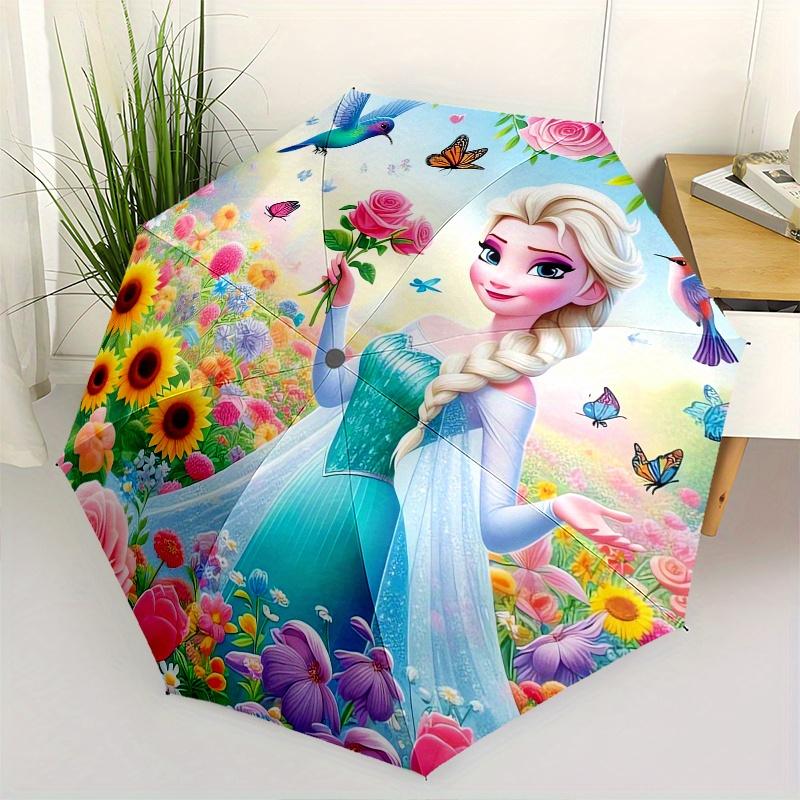 

Elsa, Flowers Automatic Opening and Closing Umbrella, Compact Travel Umbrella, Lightweight and Portable, Suitable for Beach Commuting Busine