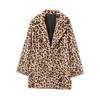 2024 Fall/Winter Faux Fur Leopard Print Mid-Length Coat