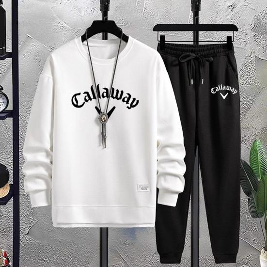 

Мужской весенне-осенний комплект спортивных рубашек, мягкие вафельные брюки с длинными рукавами и завязками, комплект спортивного костюма M чёрный