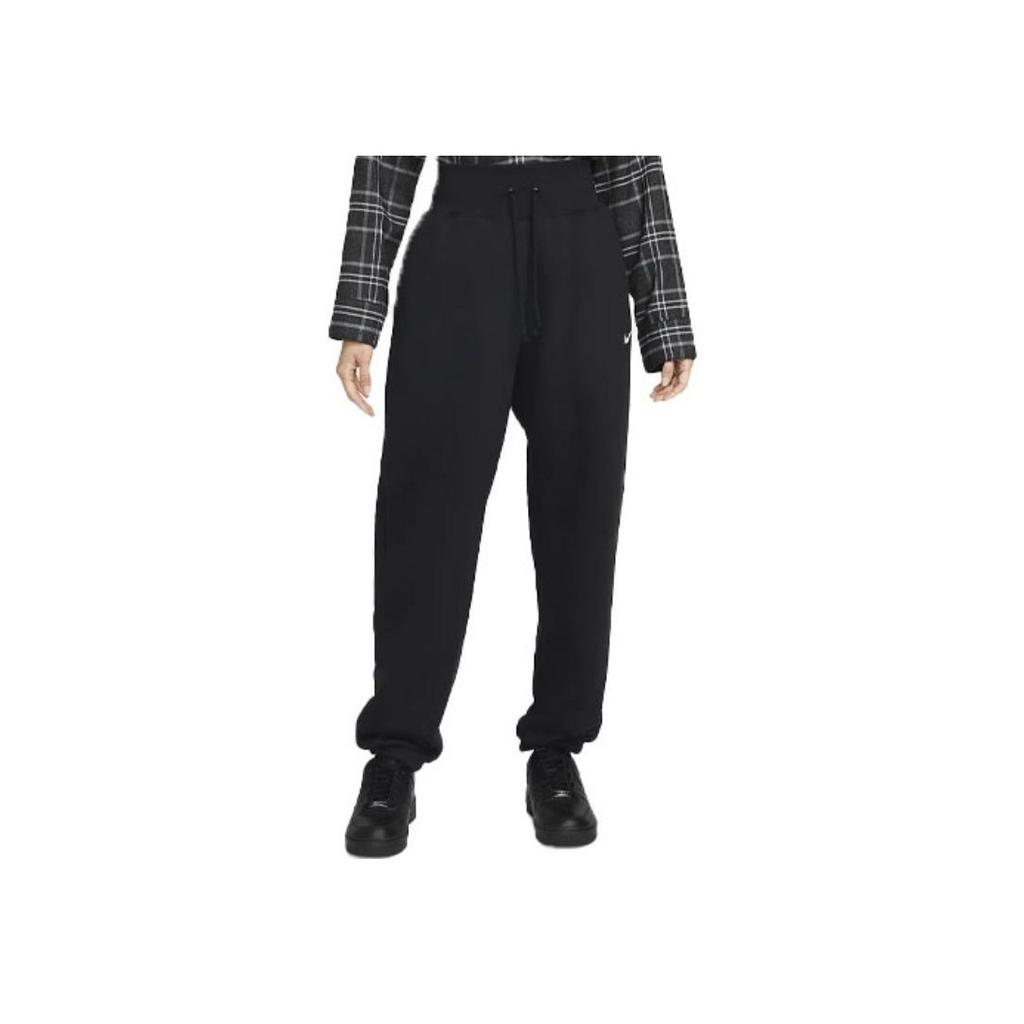 Nike Solid Color Logo Oversize High-Waisted Fleece-Lined Jogger Sweatpants Women Bottoms Black DQ5888-010
