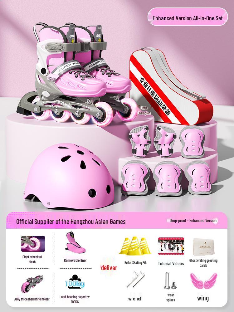 Flashing Roller Skates for Beginners: Adults & Kids, Boys & Girls, Professional Quality