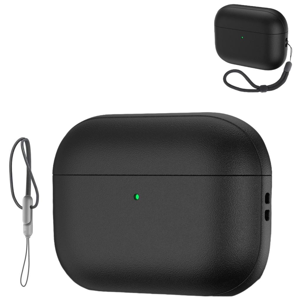 Shockproof Protective Cover for AirPods Pro 3 Compatible with AirPods Pro 3rd Generation Case Leather Texture Case with Keychain