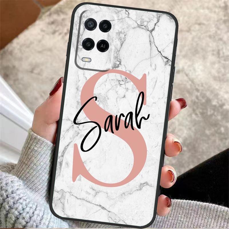 Personalisierte Custom Name Marble Case For OPPO A96 A76 A16 A98 A78 A58 A18 A15 A17 A77 A5 A9 A74 A94 A52 A72 A53S A54S A57S