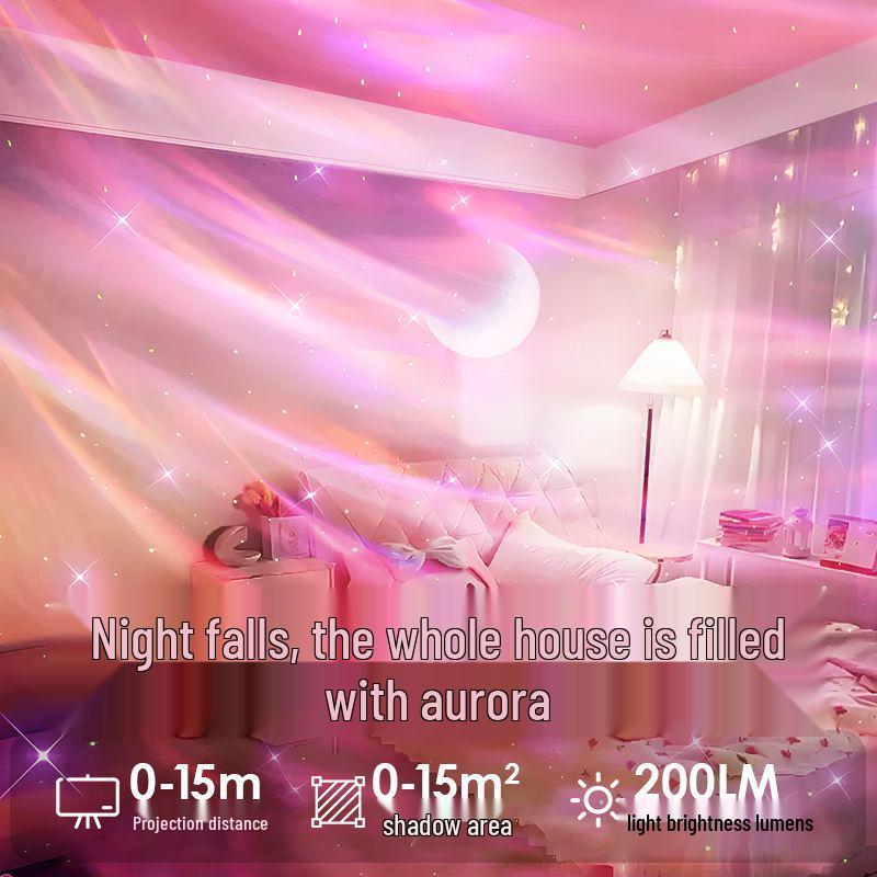 Bluetooth Aurora Projektor: Sternenhimmel & Wasserwellen Laserlicht für Schlafzimmeratmosphäre