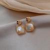 Silver Needle Korea Dongdaemun Temperament New Earrings Geometric Opal Earrings Fashion Versatile New Personalized Earrings
