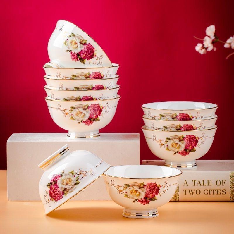 Jingdezhen Bone China Noodle Bowl – 6 Inch Heat-Resistant Footed Porcelain Bowl