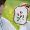 Octagonal Embroidery Hoop Kit-DIY Lu & Su Style Floral Patterns with European Designs Complete Needlework Set for Beginners