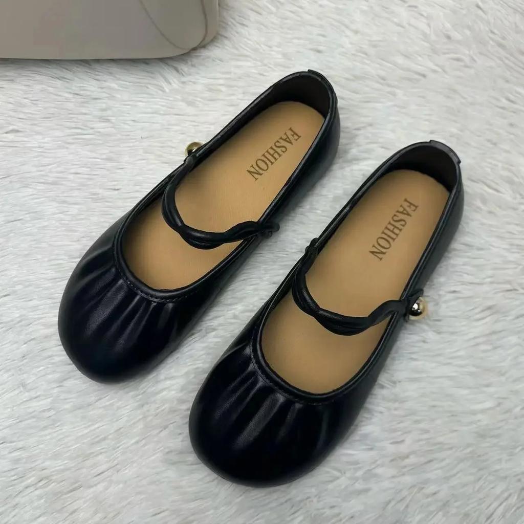 Fashion Women's Foldable Soft Bottom Flats Shoes Spring Summer New Style Korean Version Slip-On Shoes for Skirts Sweet Style