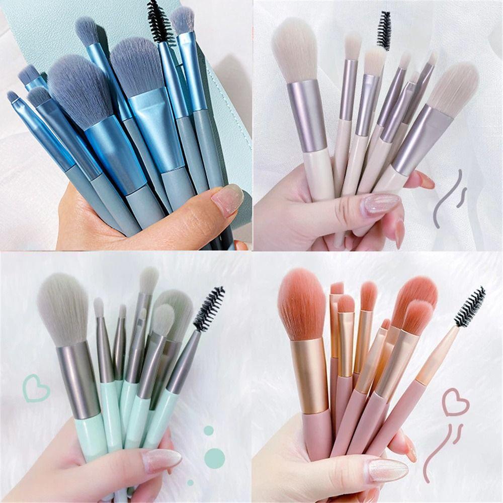Professional 8PCS Soft Bristle Make Up Brushes Premium Synthetic With Bag Eyeshadow Brush Eye Facial Beauty Foundation Brush