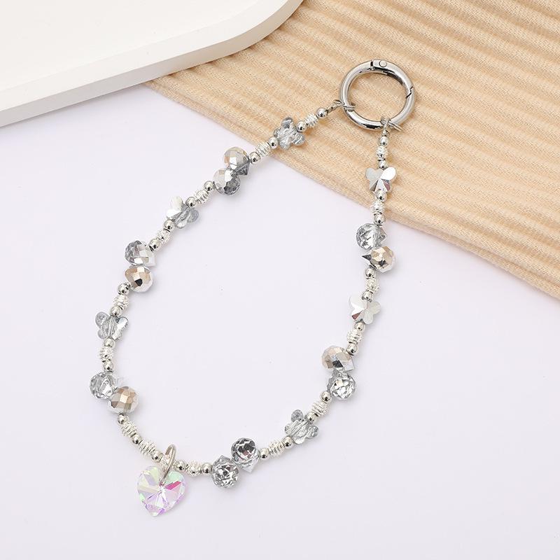 New Pearl Bow Beaded Pendant Phone Case Charm Wrist Strap Lanyard