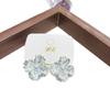 Vintage Enamel Four Le Flower Frewater Genuine Pearl Stud Earrings Needle Retro Court Sle Jewelry