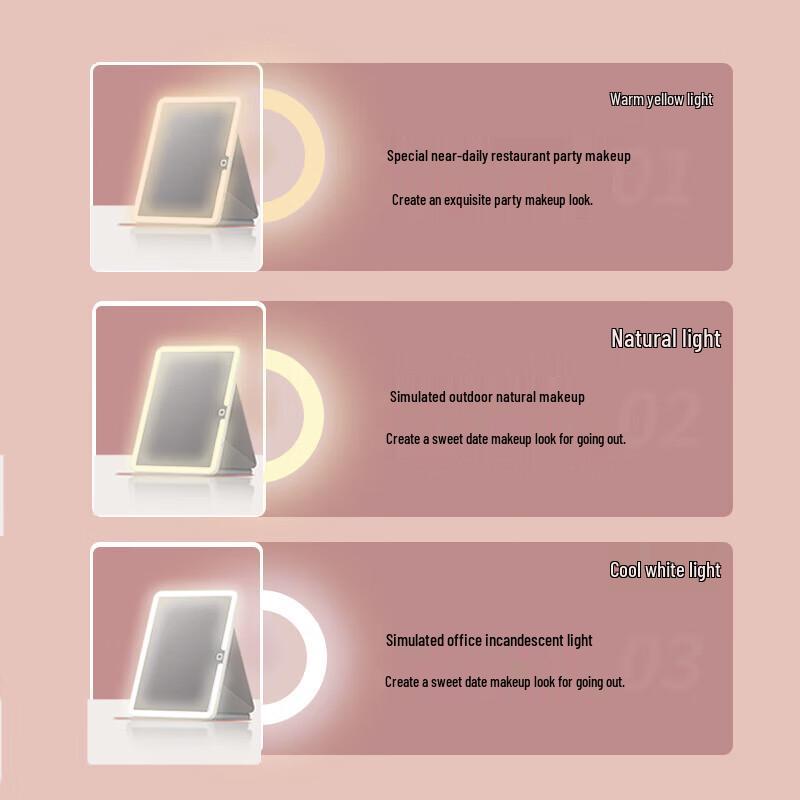 Meebordi Portable LED Makeup Mirror