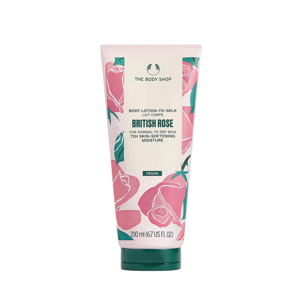 The Body Shop Body British 200ml [Official] Milk-in Lotion, Rose, [Authentic]