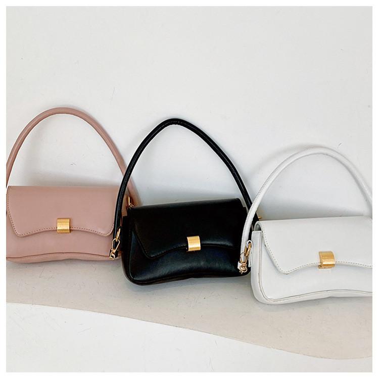 Chic Square Bag With Stitching Details Pu Material Casual Shoulder Bag