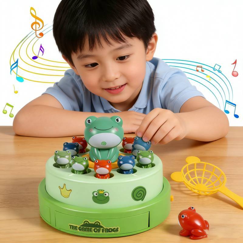 Electric Music Jumping Frog Spin Toy For Kids With Voice Control And Parentchild Interaction