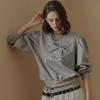 Maxza Pearl Ribbon Beads Puff Sleeve Sweatshirt Ze05qt401na