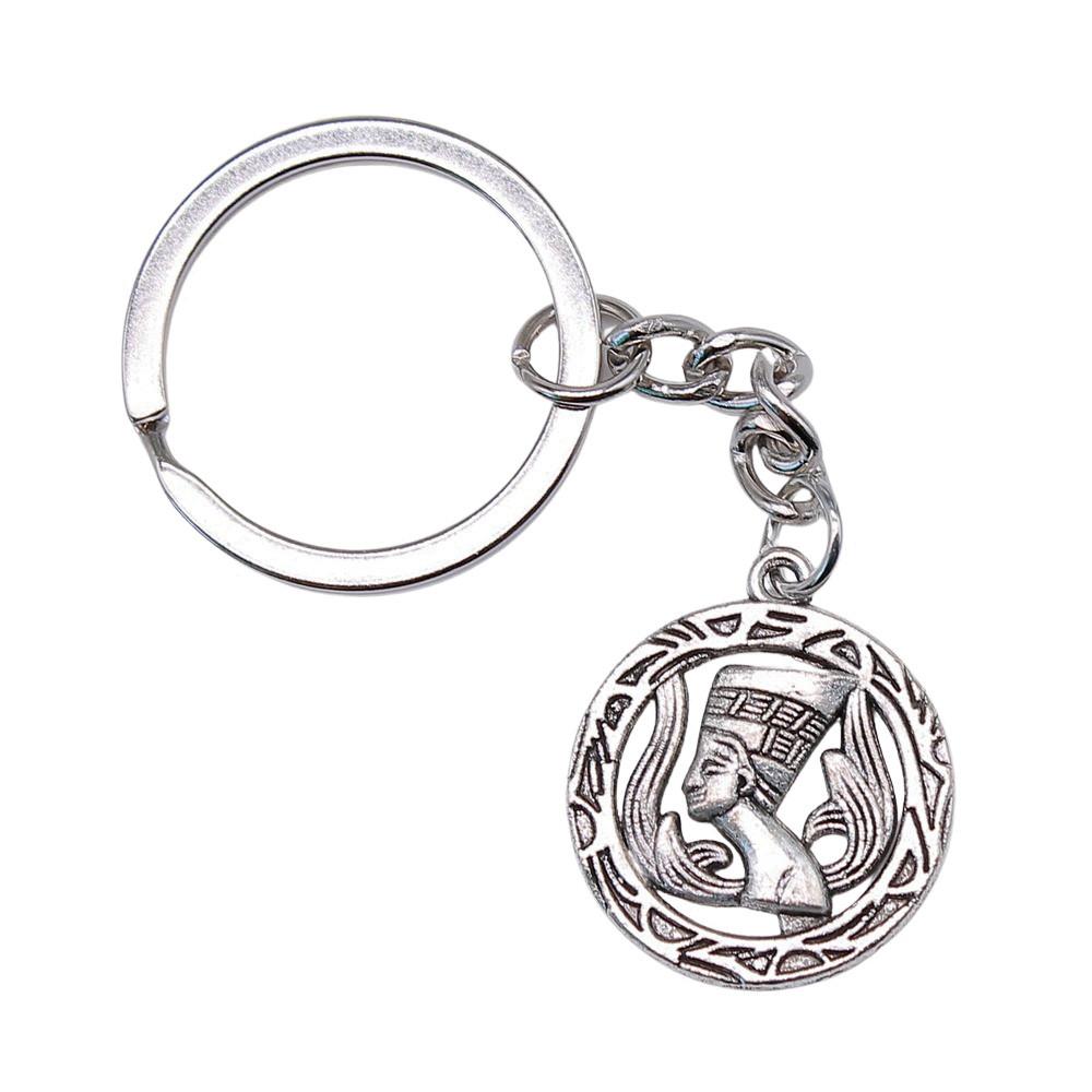 Egyptian Pharaoh Charm Keychain Ancient Pharaoh Chief Amulet 28mm Ring A15-1pcs-22x26mm