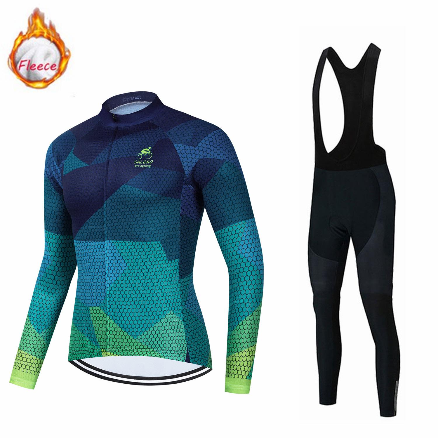 2026 Cycling Suit Fleece Winter Long Sleeve Cycling Suit Tour De France Cycling Suit XS