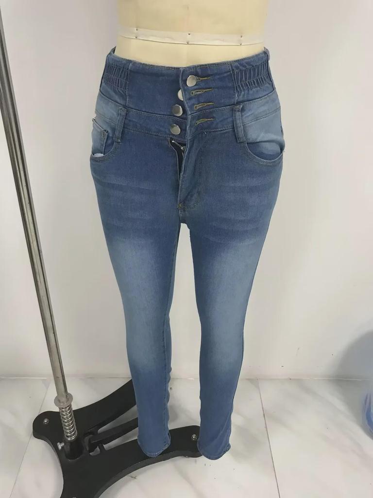 Jeansi elastici cu talie înaltă, slim fit, skinny pentru femei