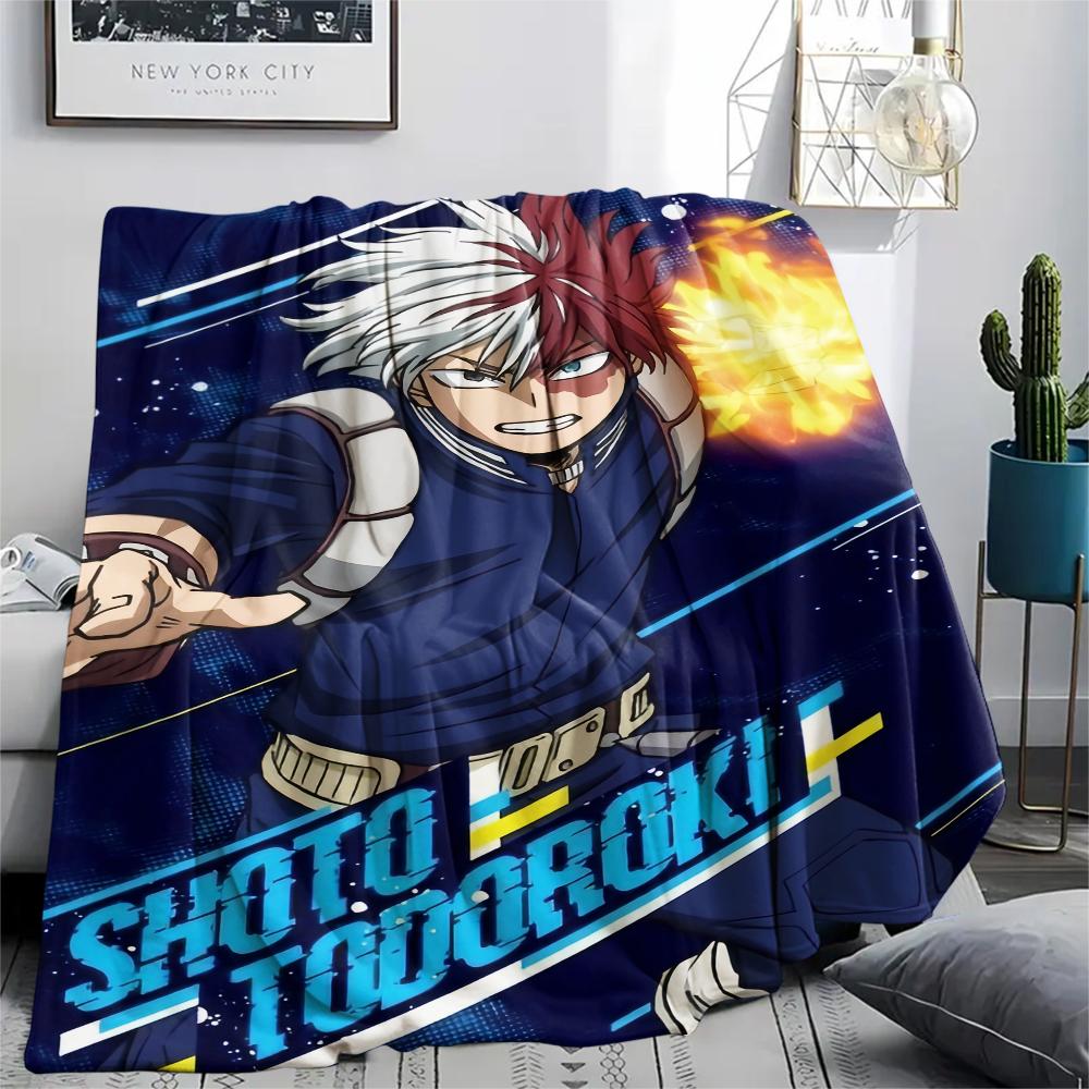 My Hero Academia Character Pattern Flannel Blanket, High Quality Comfortable for All Seasons, Home Decor, Warmth and Comfort, Perfect for Gifts.