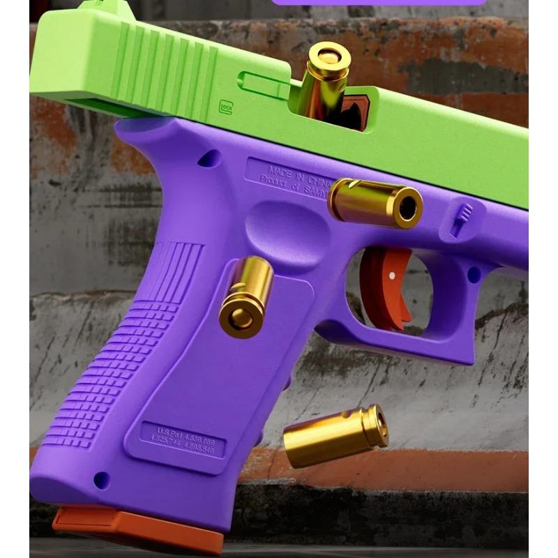 Dual-mode G17 Laser Version Automatic Shooting Radish Gun Shell Ejection Soft Bullet Pistol Toy Gun CS Weapons for Kids