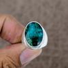 Green Jade Genstone Handmade 925 Sterling Silver Jewelry Ring Size 6 KKG-499