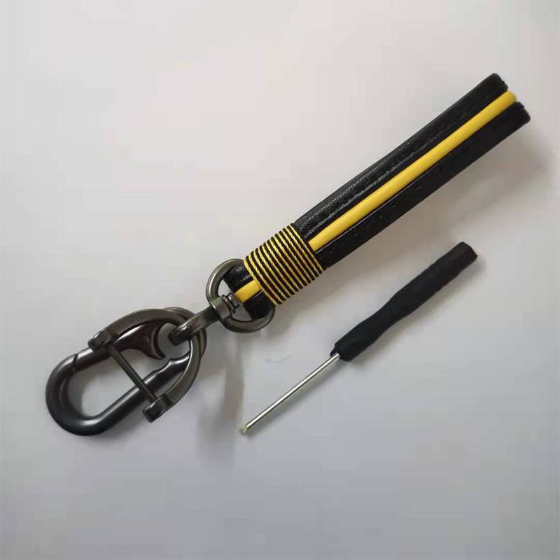 Luxury Lanyard Car Keychain Male And Female Leather Zinc Alloy Buckle Key Ring Pendant Motorcycle Keychain Gift