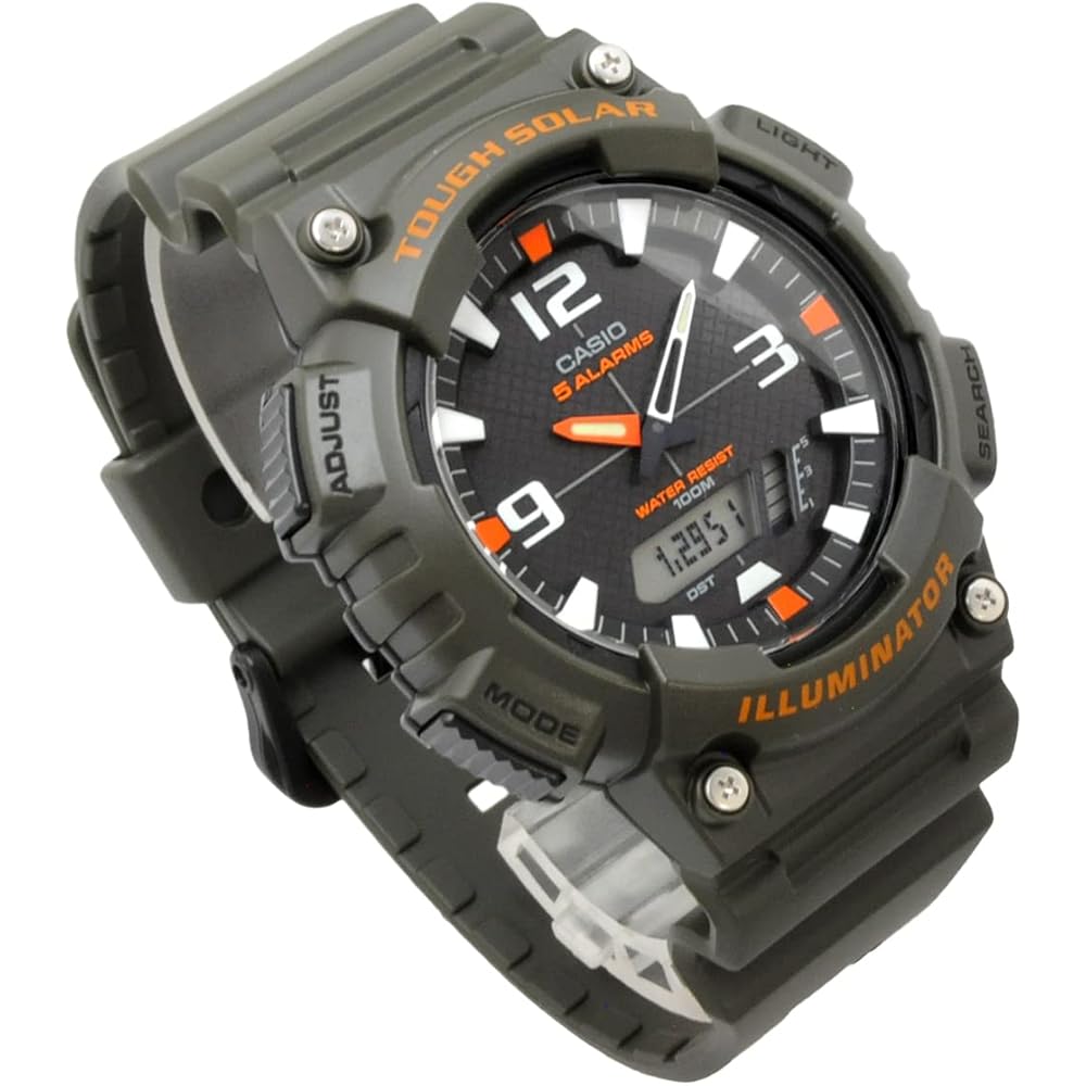 Casio Tough Solar Analog-Digital Quartz Watch AQ-S810 Series Military Green Men's