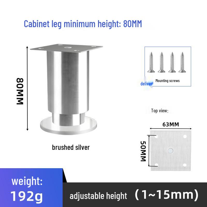Adjustable Stainless Steel Furniture Legs – Modern Minimalist Support for Cabinets, Tables, Sofas, and Beds