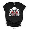Shut Up Skull Graphic Tee, Black Unisex DTG T-Shirt