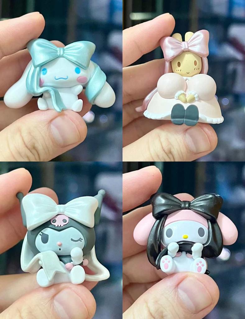 New Bowknot And Yoga Kuromi Cinnamoroll Blind Box Kawaii Mini Decorative Action Figure Trendy Toys Cute Girls Birthday Gift