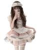 MODKOKU Maid Outfit Mini Maid Gothic Idol Winter Size 6-Piece Set, Women's, Gothic, Subculture, Y2K, Striped, Lolita, Ruffle, Lace, Ribbon, Outfit,