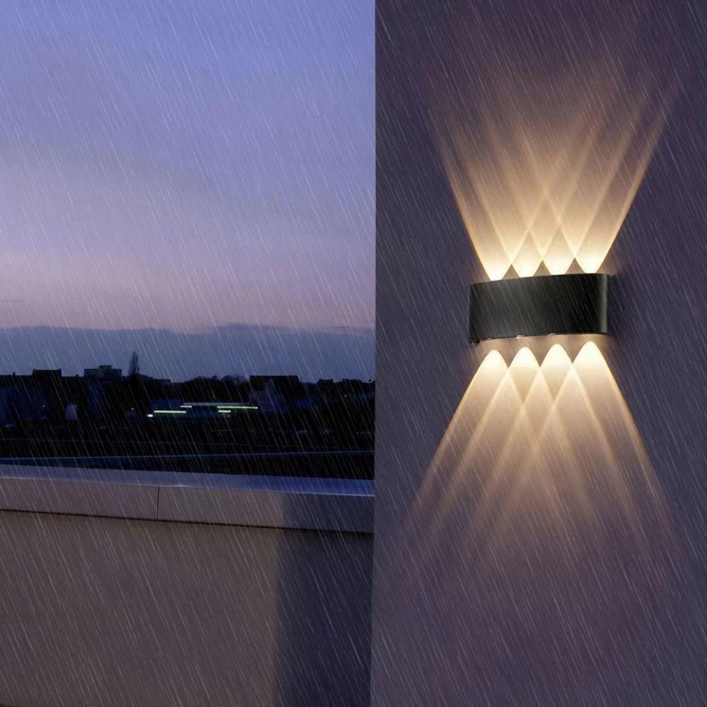 Warm/White/RGB Lights 6/8 LED Solar Light Up and Down Fence Solar Lamp  Decor
