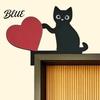 Cute Cat Door Corner Decor Wooden Cartoon Frame Pendant Black Unique Decoration Decoration Decorative Wall Sticker for Photo Frames And Cabinets