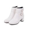 Women's Boots Ankle New Casual Boot for Autumn and Winter 7CM Square Heel Belt Buckle Japanese Style Academy Style Women Shoes