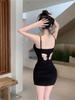 Summer Pure Desire Waist-Cinching Butterfly Cutout Camisole with Hip-Hugging Slim Skirt
