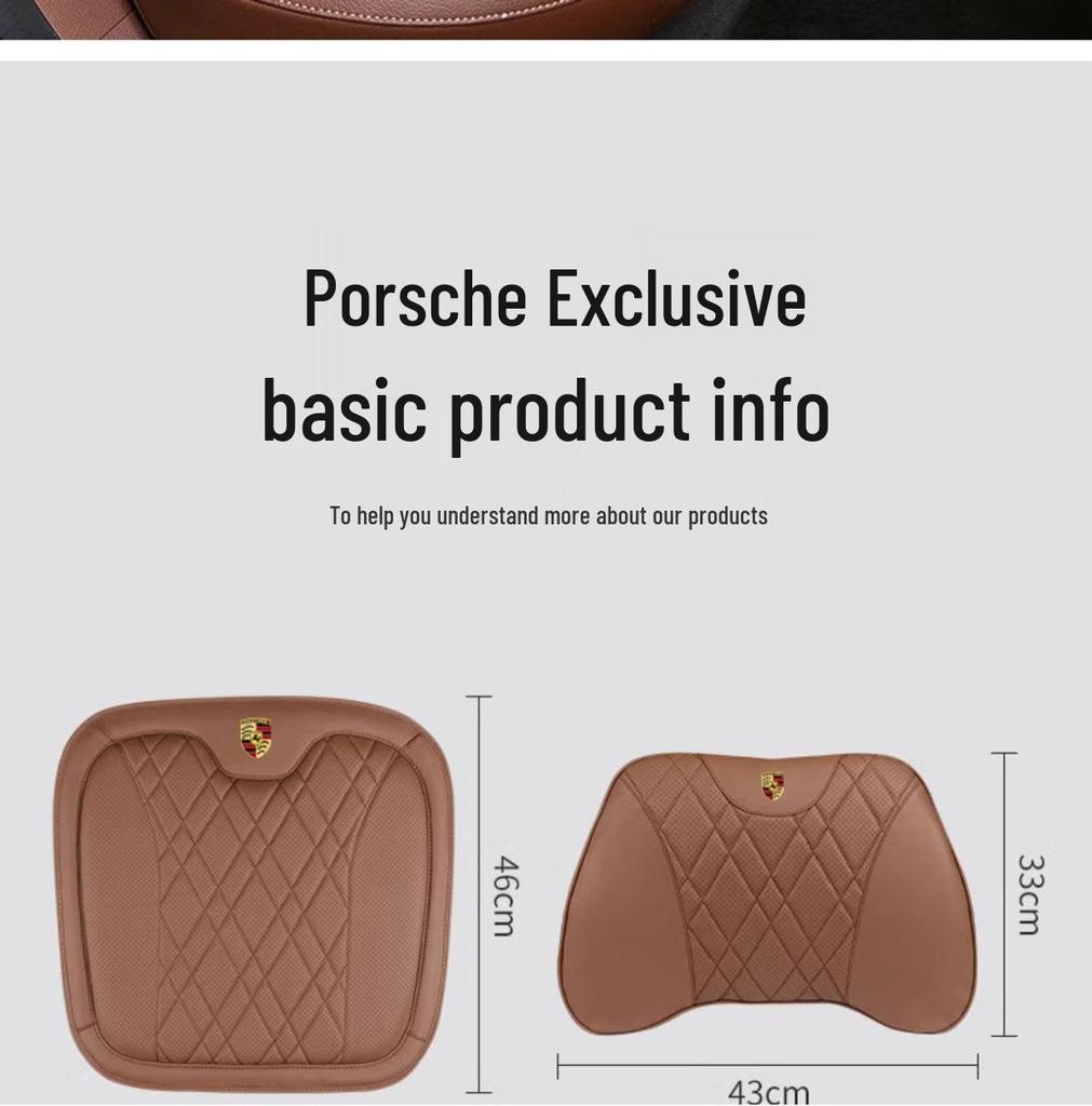 Porsche Cayenne, Macan, Panamera, 911/718 Car Headrest & Lumbar Support Cushions