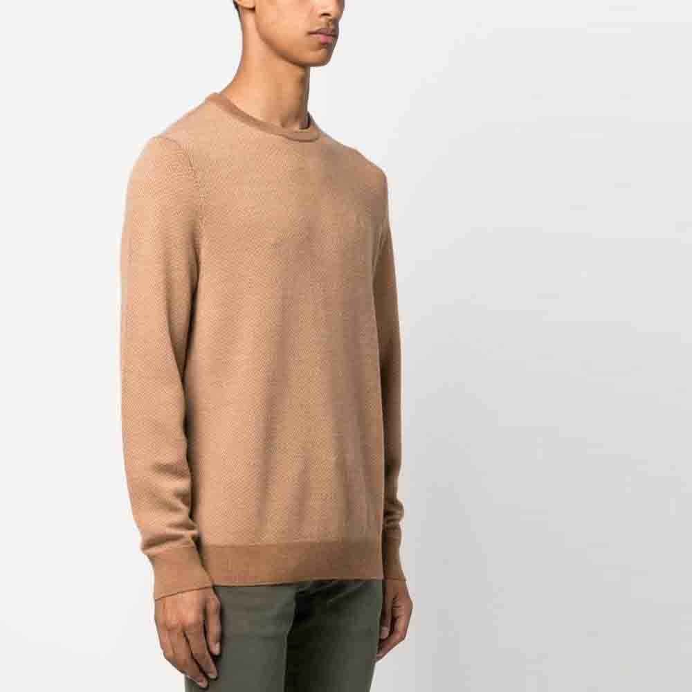 Polo Ralph Lauren Solid Color Crew Neck Pullover Sweater Men Sweater Camel-Brown 710917042-001