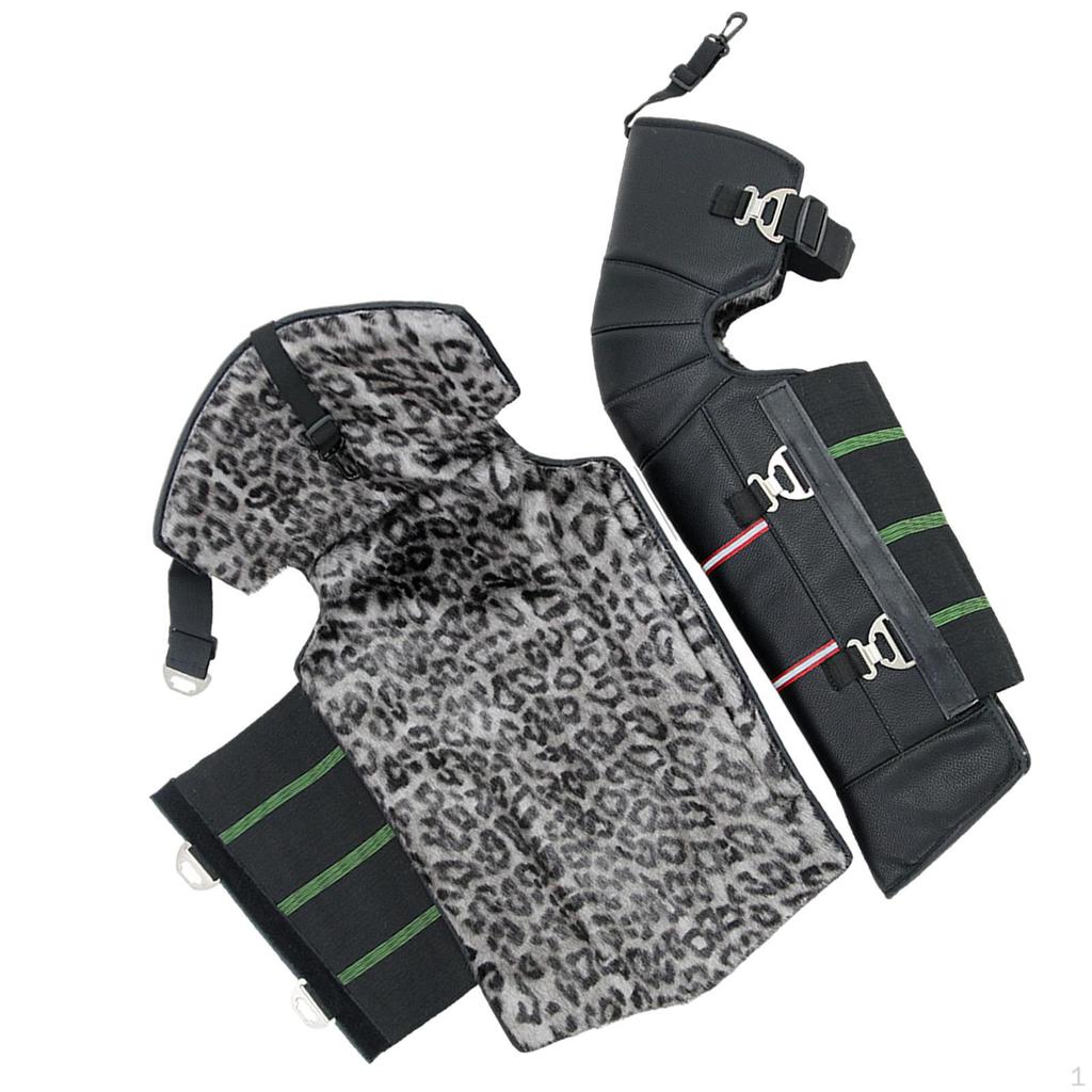 Motorcycle Windproof Leg Gaiter Knee Brace Guards Adjustable Plush Lining for Winter Ski