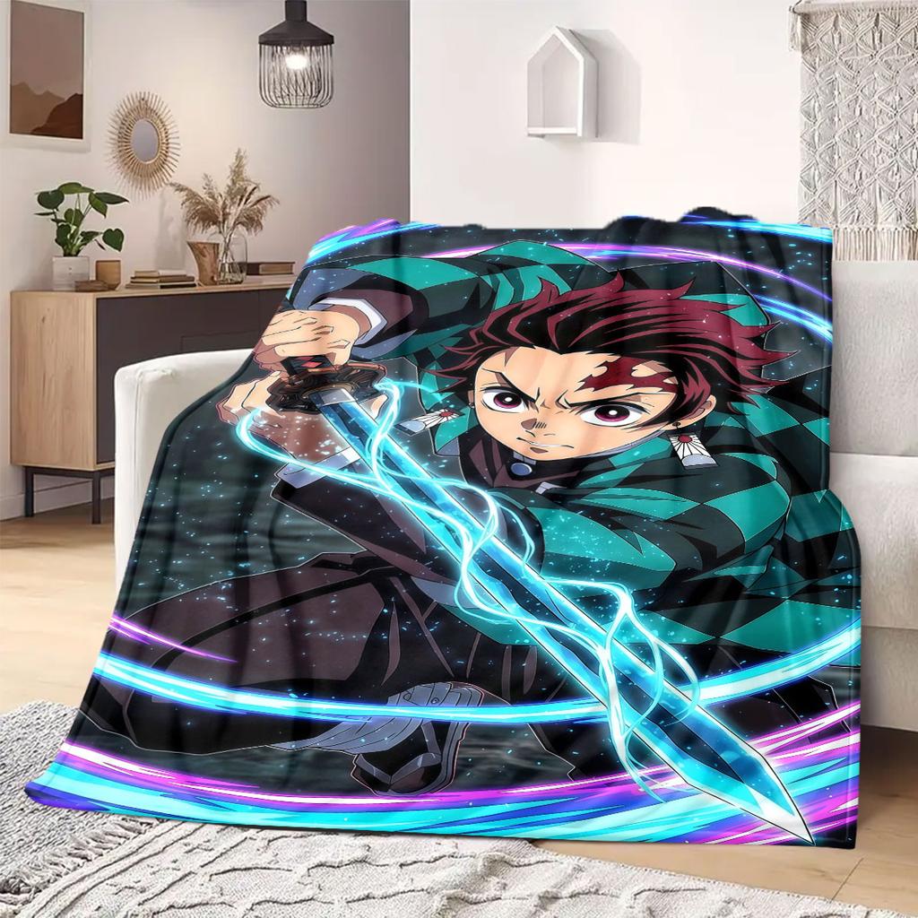Rengoku Flame Hashira Flannel Blanket Warm,Comfortable,Suitable for Bedrooms,Sofas,Beds,Chairs,Picnics,Travel