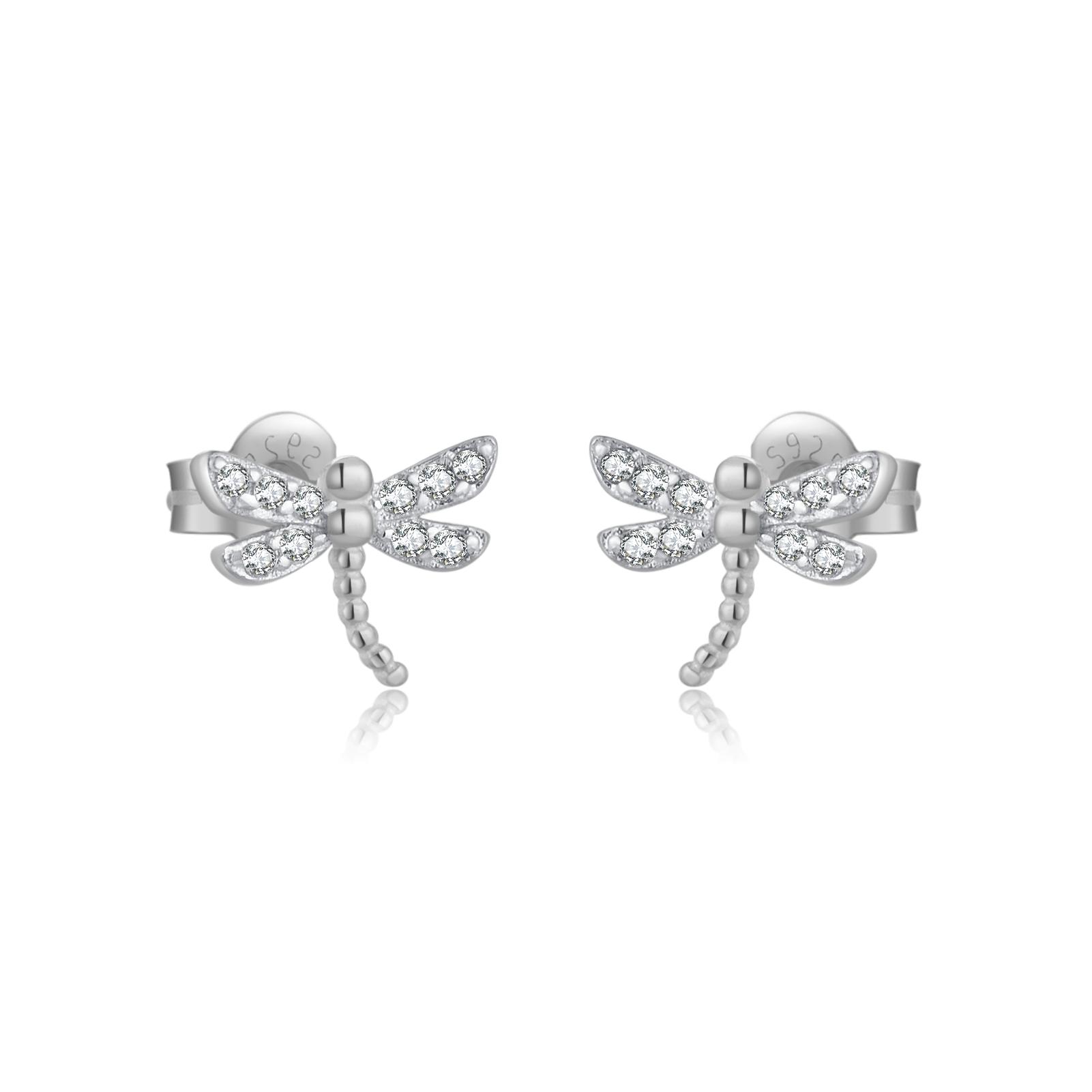 

ANDYWEN 925 Sterling Silver Gold Butterfly Dragonfly Bees Stud Earring Split Women Luxury Fine Jewelry 2023 Women Весільні прикраси M