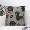 Dachshund Dog Cartoon Pillowcase Polyester Cushion Cover Gift Wiener Sausage Throw Pillow Case Cover Home Square 18