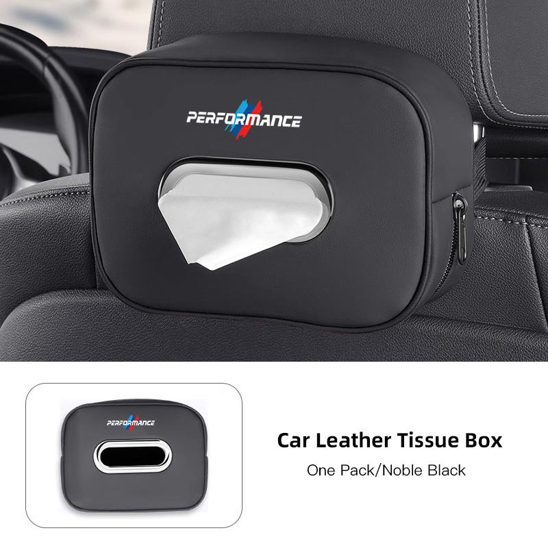 Leather Car Tissue Box Storage Bag Accessories Sticker For BMW G05 E92 E28 F40 F10 E46 E36 E53 Performance X3 X1 E62 G30 X6 F30 CY4