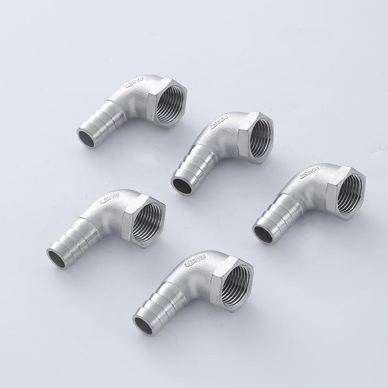 304 Stainless Steel Male Thread 90° Hose Barb Elbow Fitting