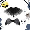 Devil Cosplay Set Rainbow Color Princess Costumes Includes Skirt, Wing, Wand and Headband for Kid Birthday Halloween
