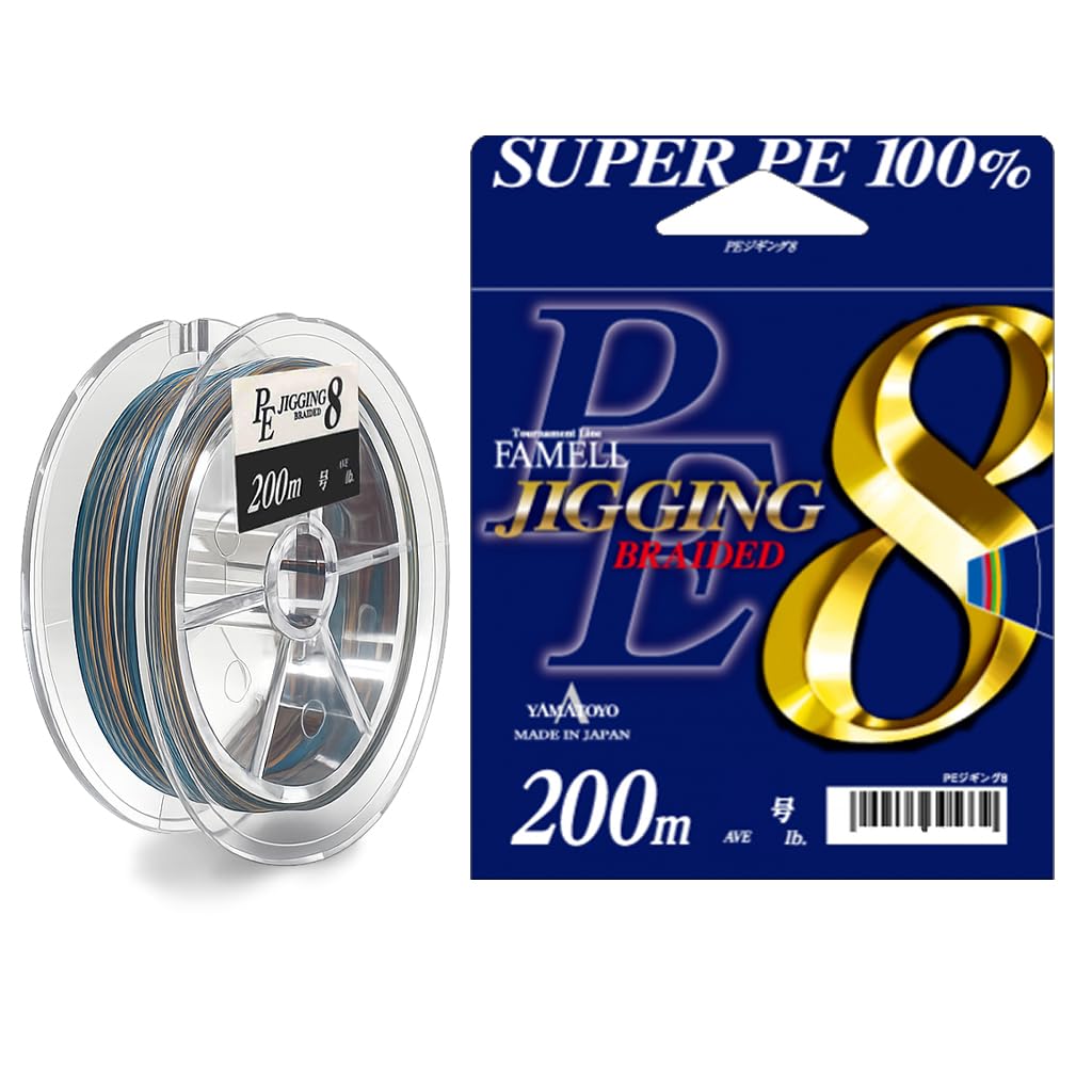 

YAMATOYO Super PE Line for Offshore Rock Shore PE Jigging 8 5 Colors Size 3 8-strand Jigging, (JIGGING), 200m, (with markings), (AVE 46LB)