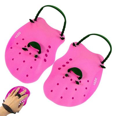 Swimming Paddles For Hands Children Adjustable Silicone Webbed Swim Gloves Portable Adults Swimming Gear With Drainage Holes