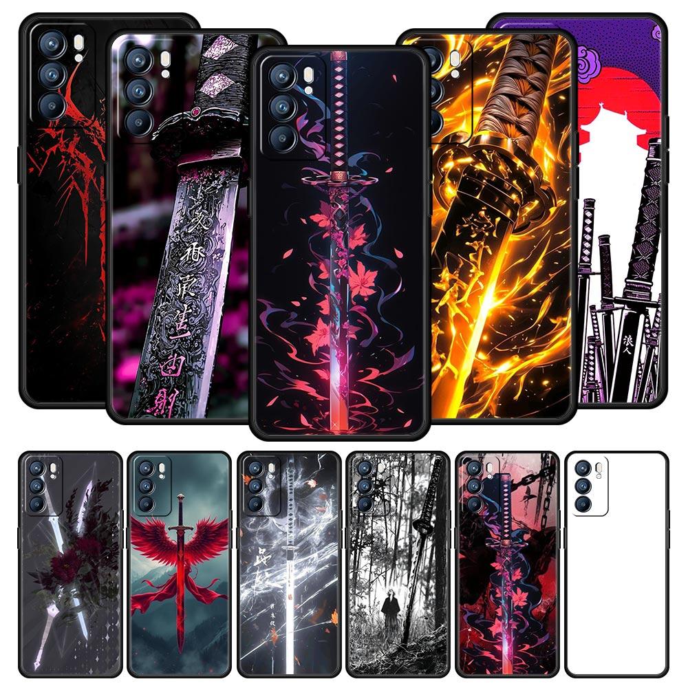 The Sword Creative Pattern Phone Case For Oppo Reno 13 12 11 10 7 F Find X5 X6 A98 A80 A79 A78 A57 A54 A31 A17 Pro 5G Soft TPU